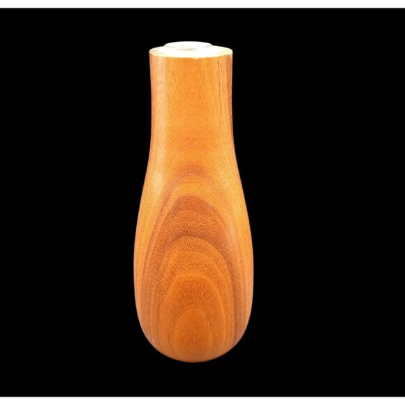 Bud Vase Wooden Vintage 1970s Yellow Felt Bottom 6 Inch Midcentury Flower Decor - Picture 6 of 14